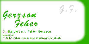 gerzson feher business card